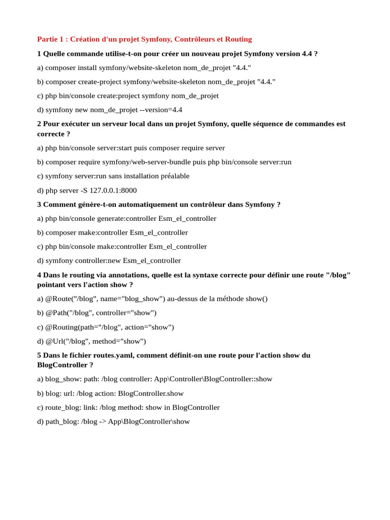 Guide Symfony : Création, Twig, Doctrine | PDF | SQL | Paradigme de ...