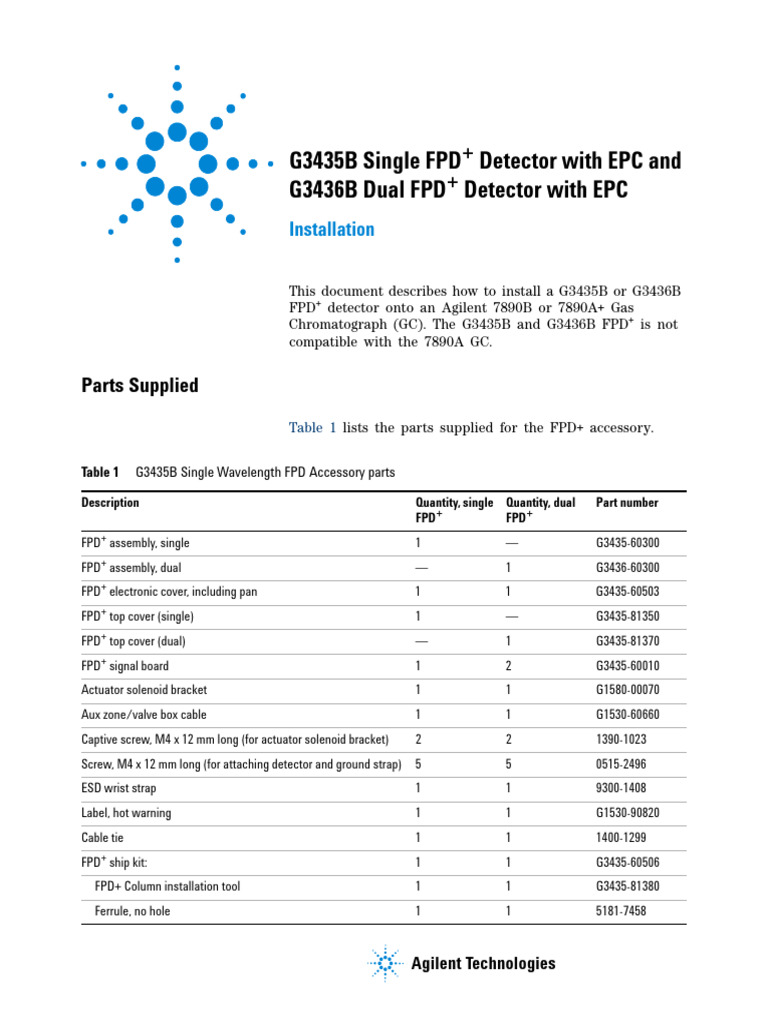 G3435B/G3436B FPD+ Detector Installation Guide | PDF | Electrical ...
