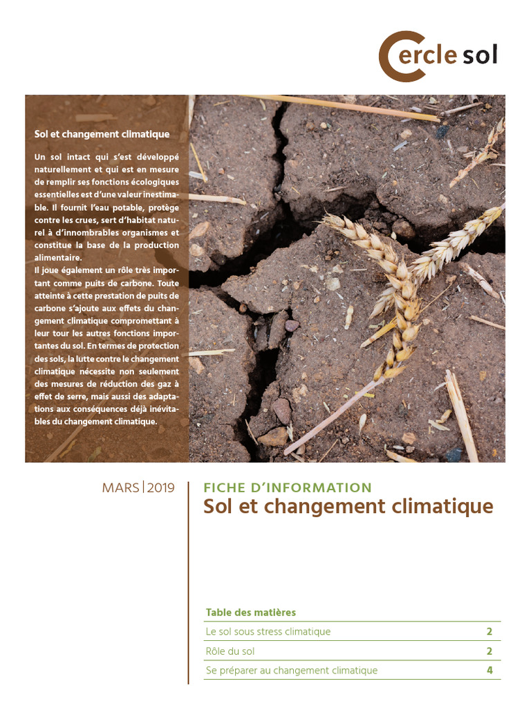 Sol et Changement Climatique : Impact et Rôle | PDF | Sol (pédologie ...