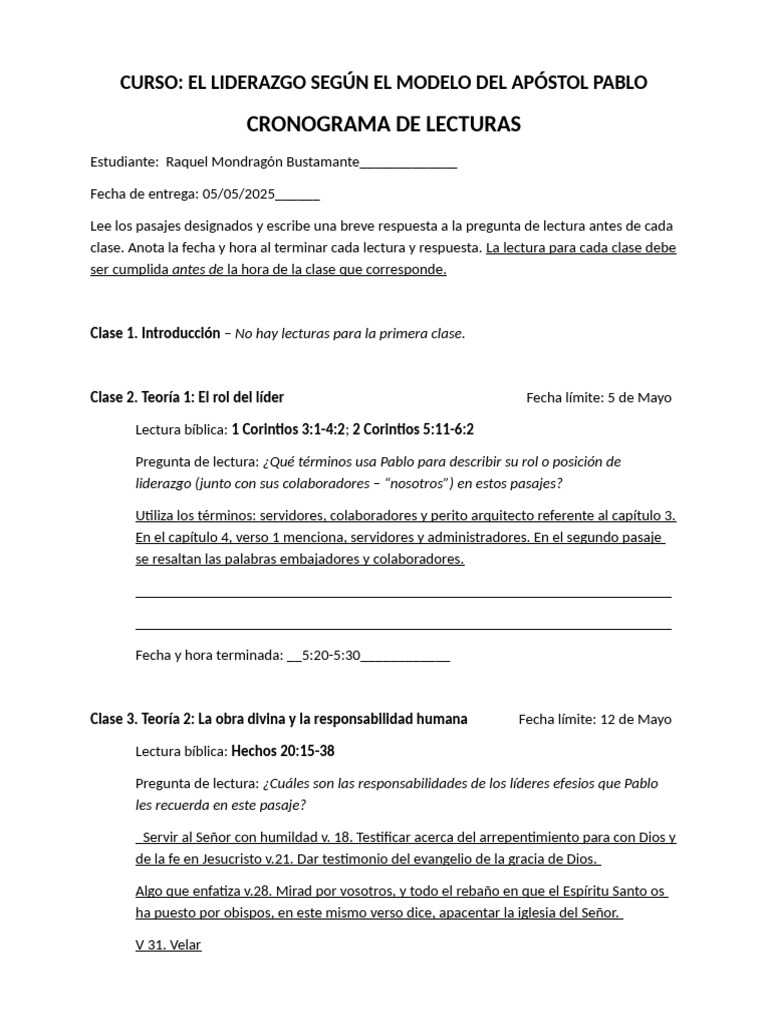 Liderazgo según el Apóstol Pablo | PDF | Pablo el apóstol | Primera ...