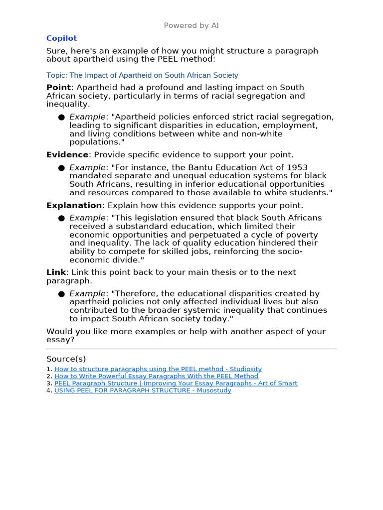 PEEL Method for Essay Writing | PDF