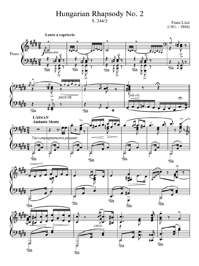 Hungarian Rhapsody No 2 | PDF