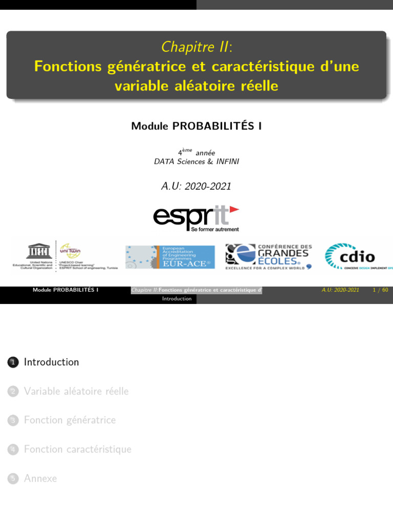 Fonctions génératrices et caractéristiques | PDF | Théorie des ...