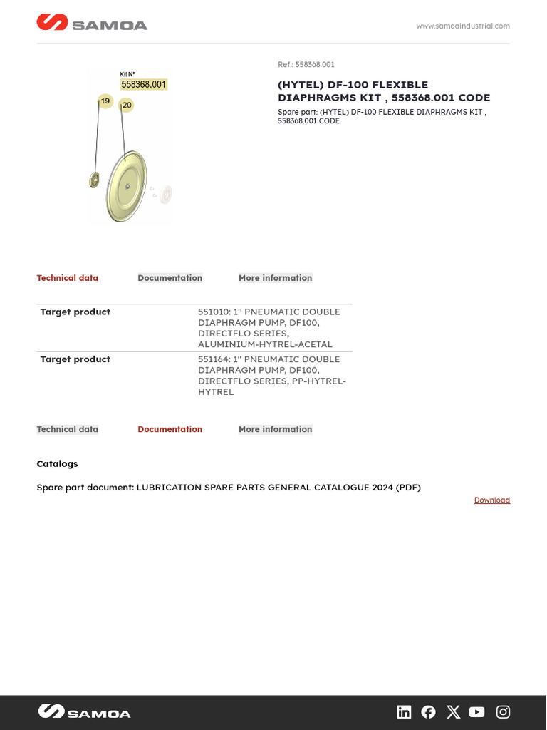 DF-100 Flexible Diaphragms Kit Overview | PDF