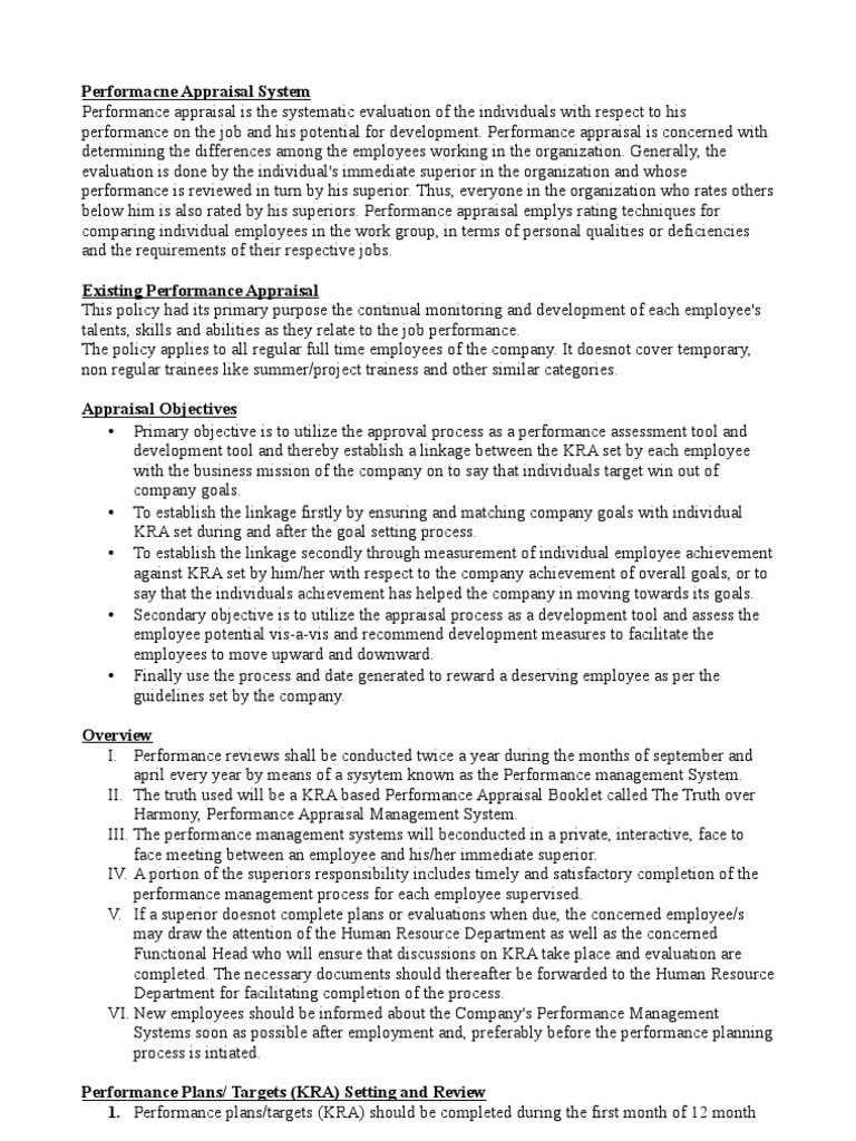 Annual Employee Performance Appraisal | PDF | Performance Appraisal ...