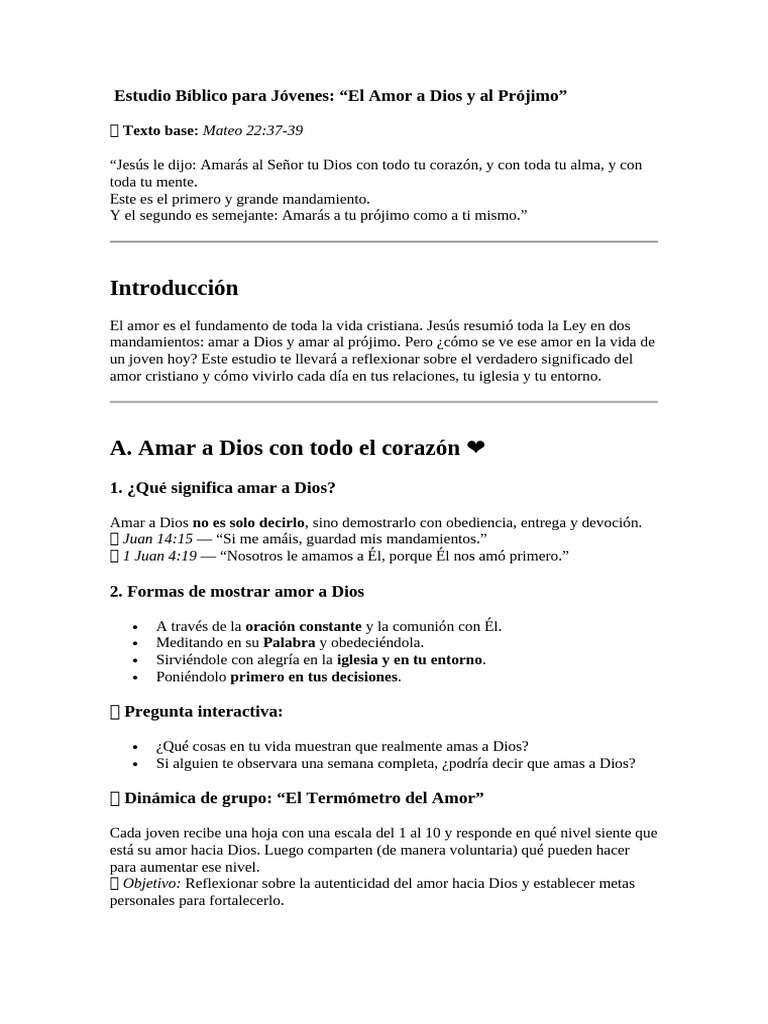 El Amor A Dios y Al Projimo 2 | PDF | Amor | Primera epístola de Juan