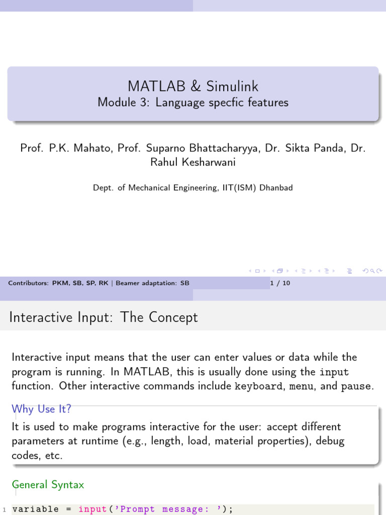 Interactive MATLAB Programming Techniques | PDF | Computer Keyboard ...