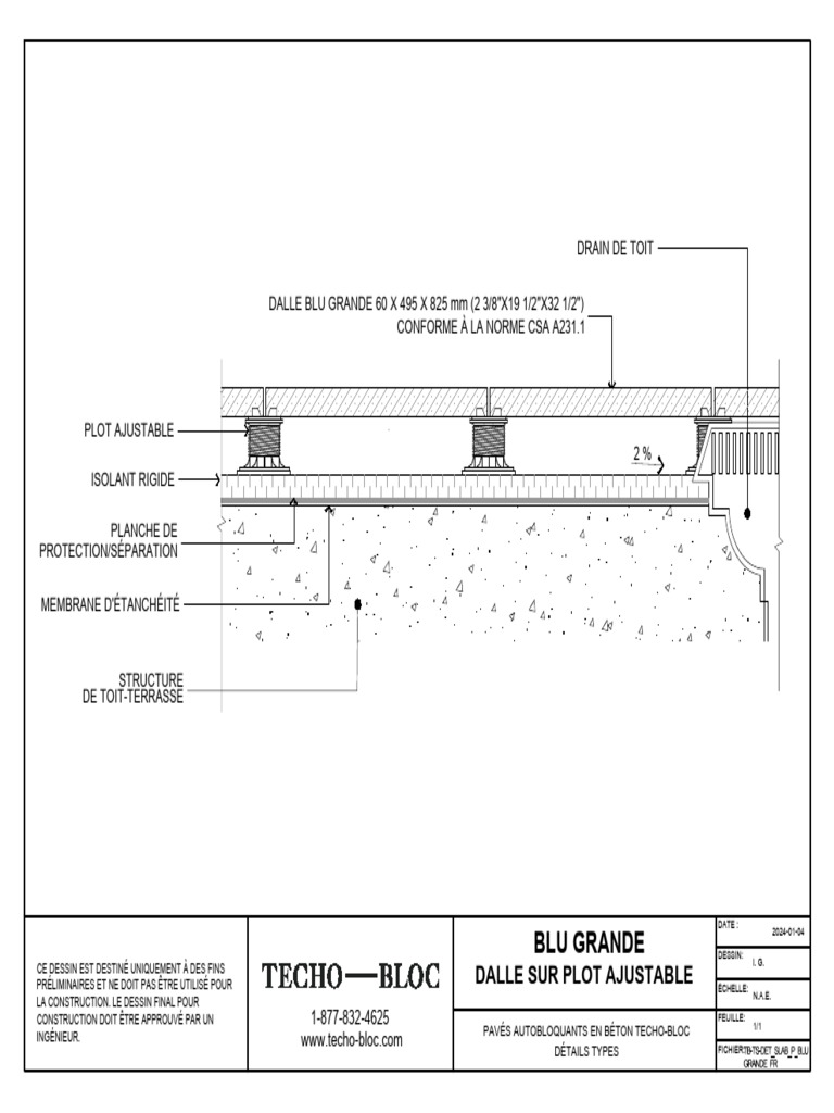 Détails techniques pour dalles sur plot | PDF