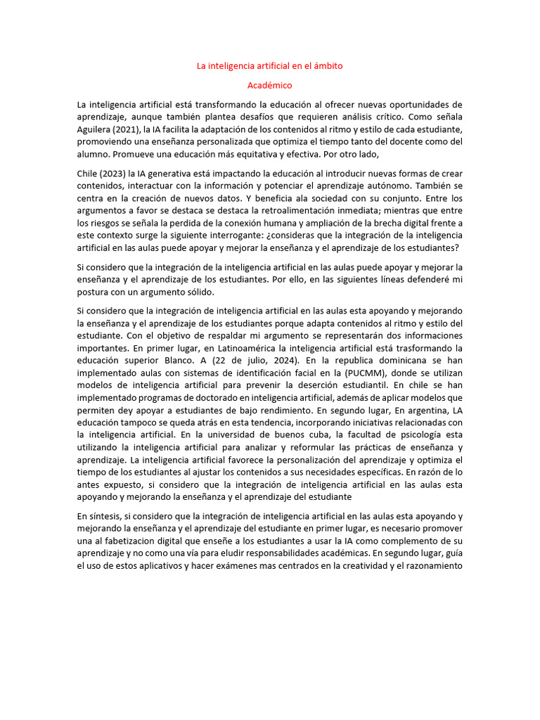 La Inteligencia Artificial en El Ámbito | PDF | Inteligencia artificial ...