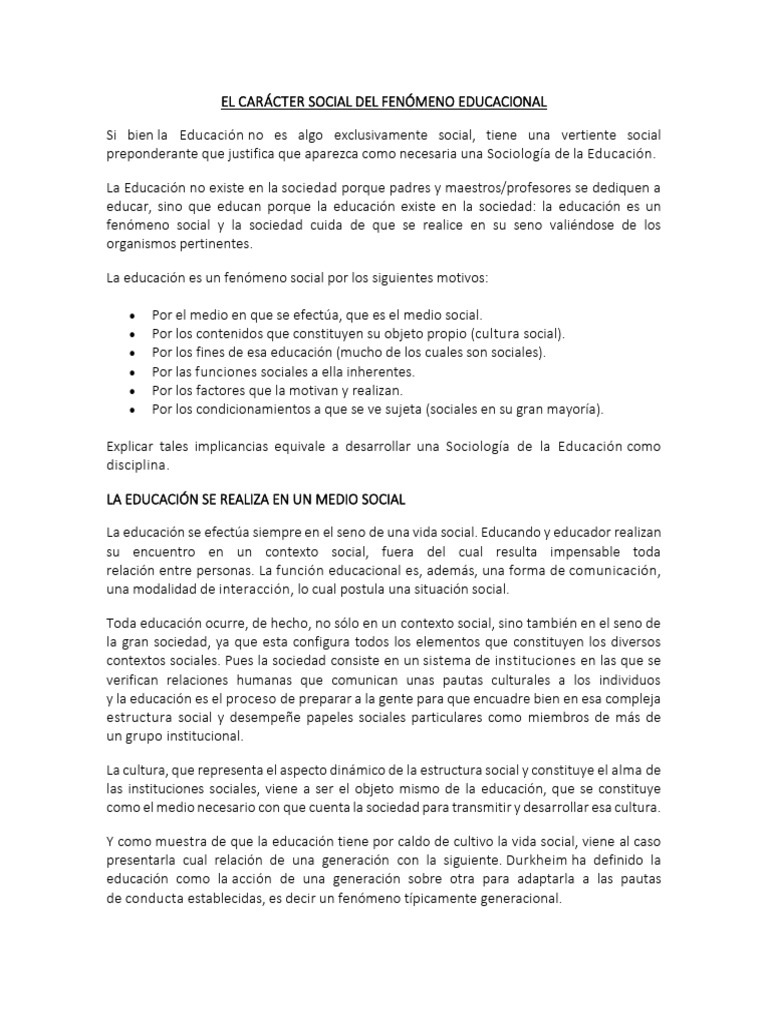 La Función Social de La Escuela | PDF | Sociología | Sociedad