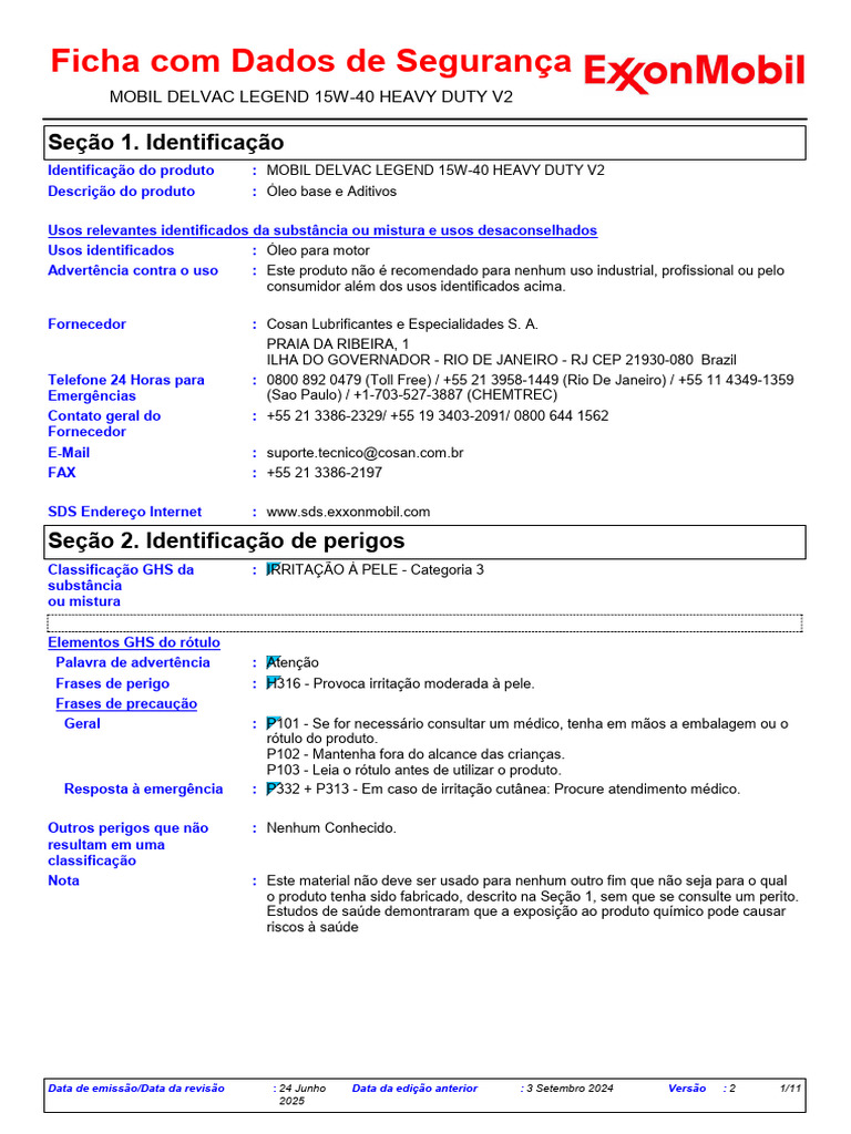 Mobil Delvac Legend 15W-40 Heavy Duty V2 | PDF