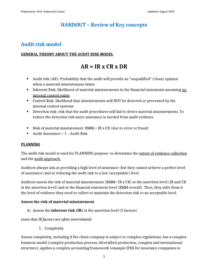 Understanding the Audit Risk Model | PDF | Audit | Internal Control