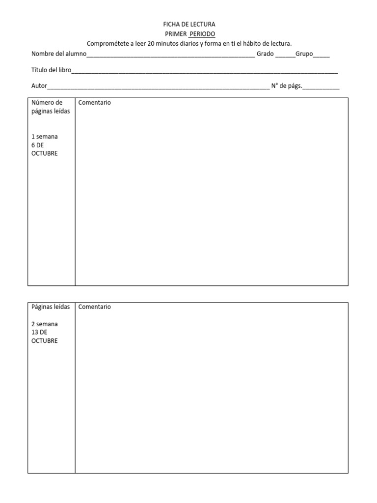 Ficha de Lectura para Segundo Grado | PDF
