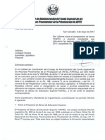 Informe de la Secretaría Técnica de la Presidencia sobre las becas FANTEL