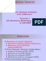 Caelinuxtutorial: Finite Element Analysis With Caelinux: Tutorial1 3D Geometry Modelling & Meshing in Salom E