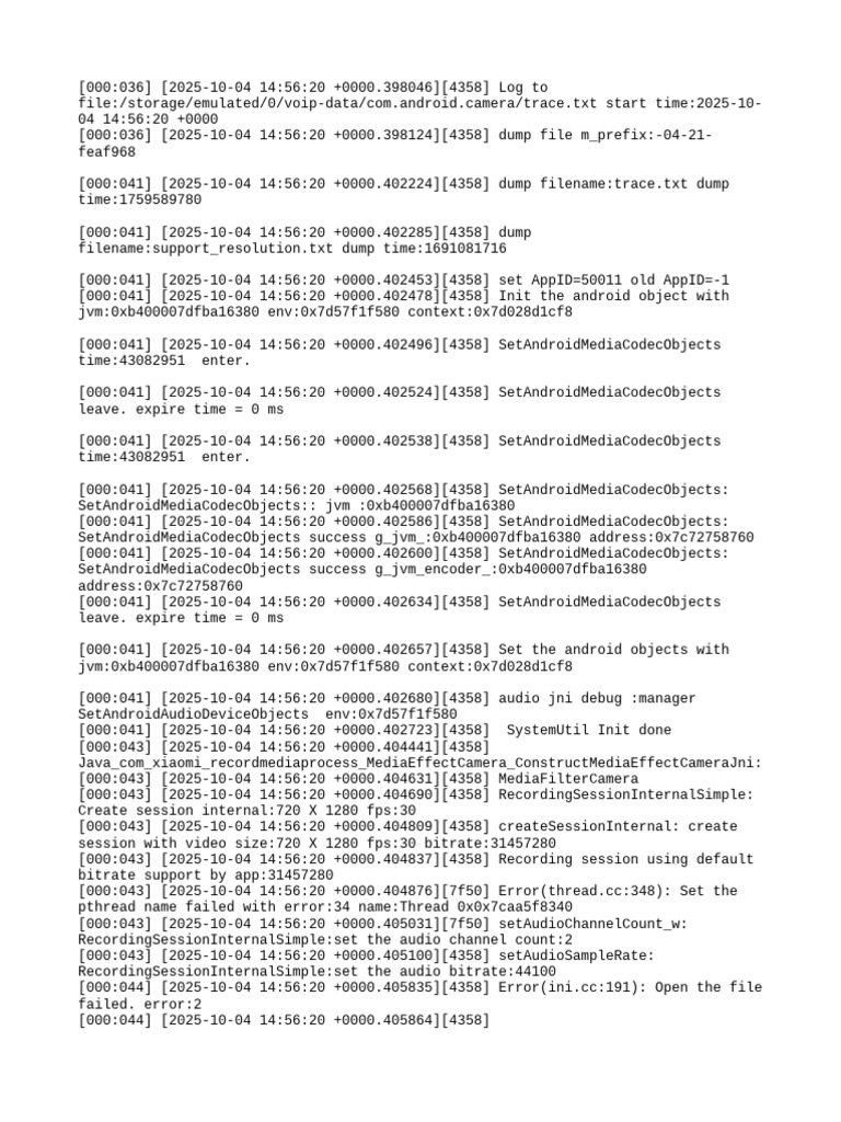 Android Camera Log Analysis 2025 | PDF | Computing