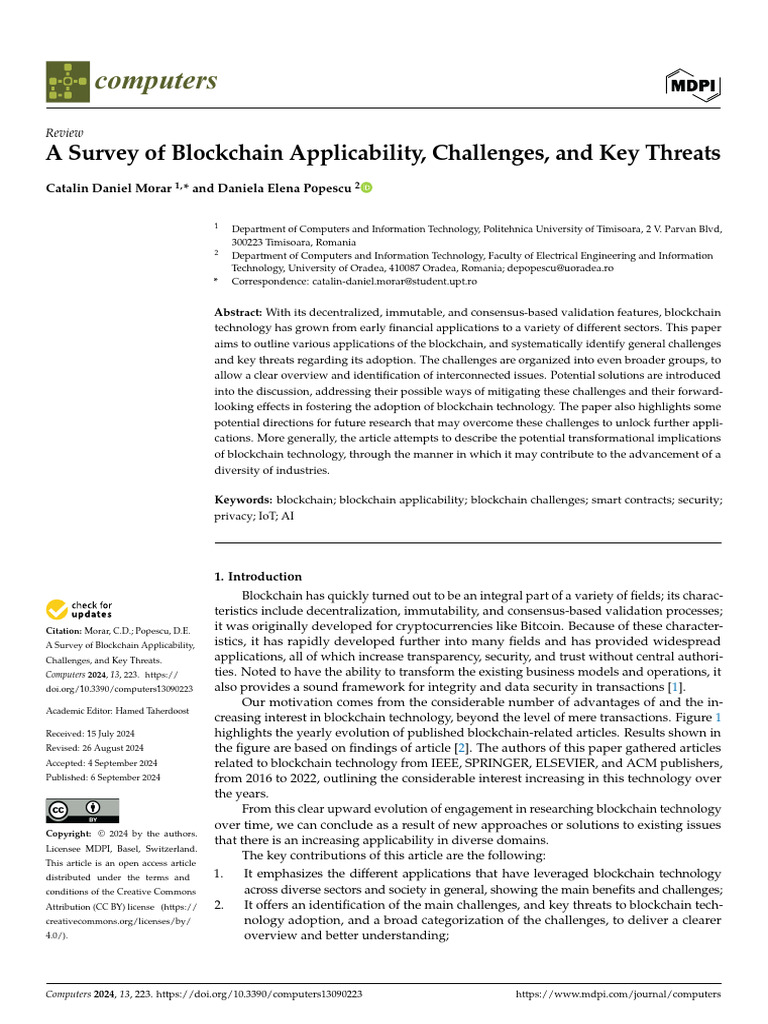 Blockchain Applications and Challenges Survey | PDF | Internet Of ...