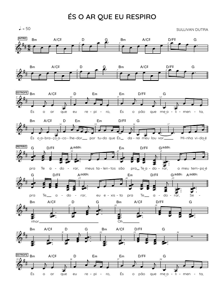 ÉS O AR QUE EU RESPIRO - Partitura Inteira | PDF
