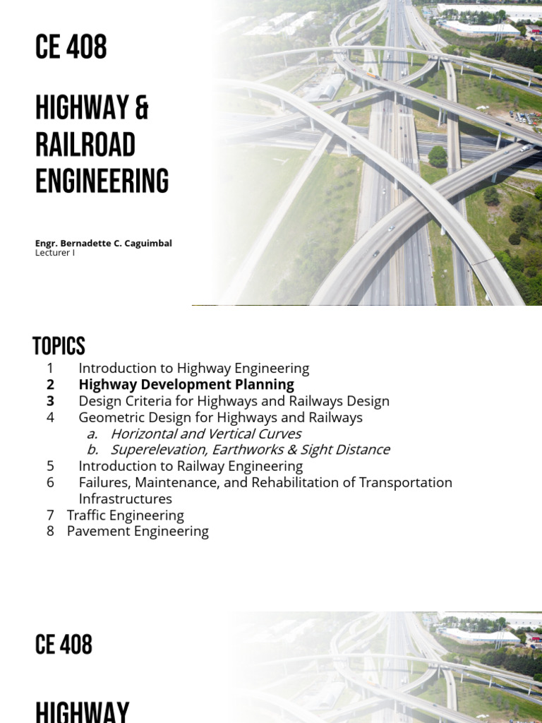 Highway and Railway Engineering Overview | PDF | Road | Controlled ...