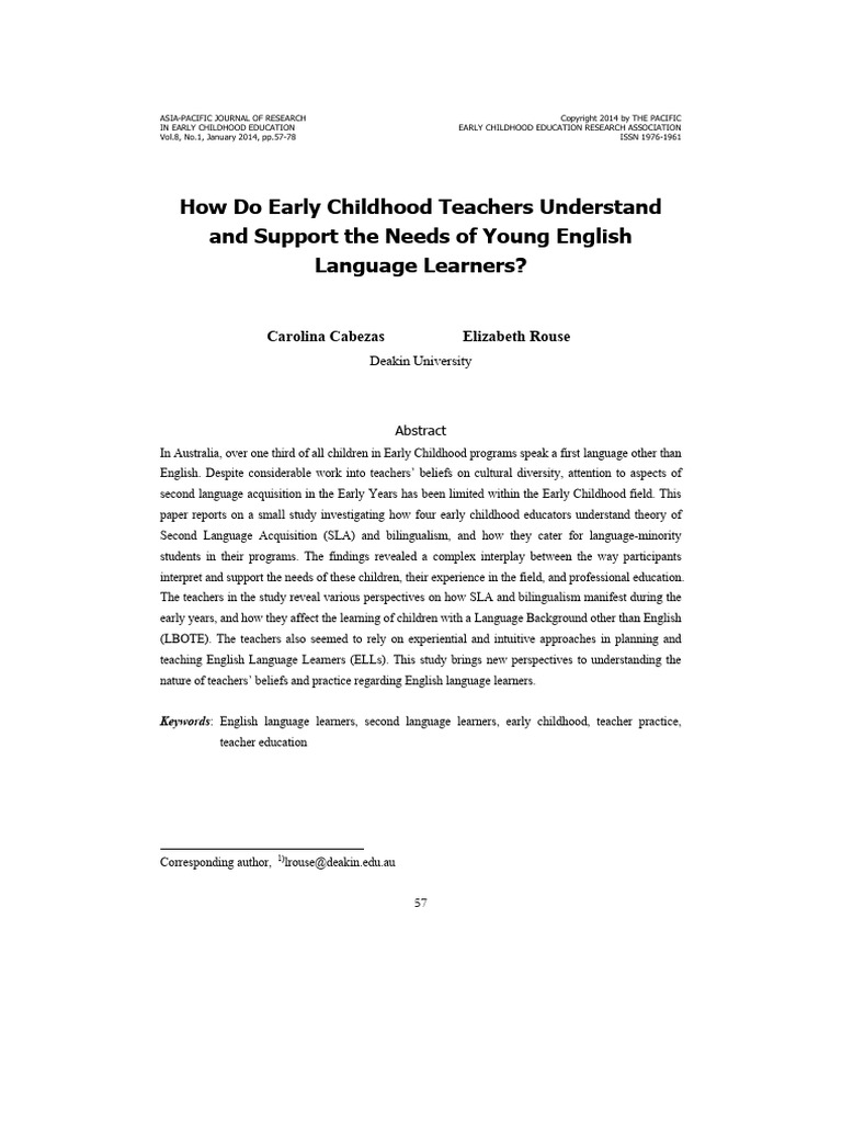 Supporting Young English Language Learners | PDF | Second Language ...