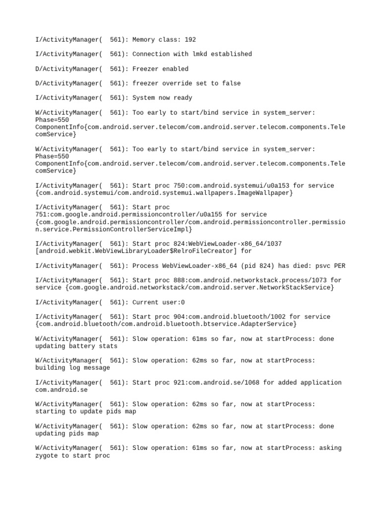 Android Activity Manager Log Analysis | PDF | Android (Operating System ...