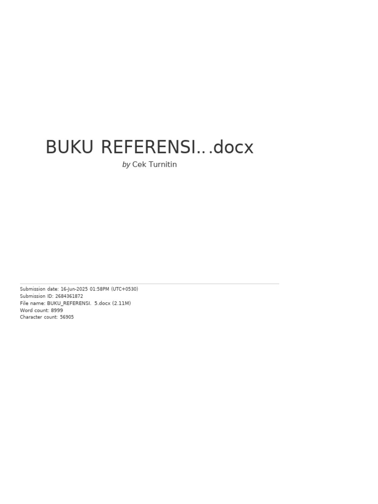 Buku Referensi dan Laporan Originalitas | PDF