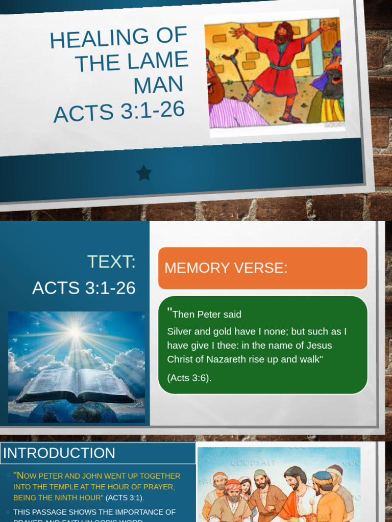 Healing the Lame Man in Acts 3 | PDF | Jesus | Saint Peter
