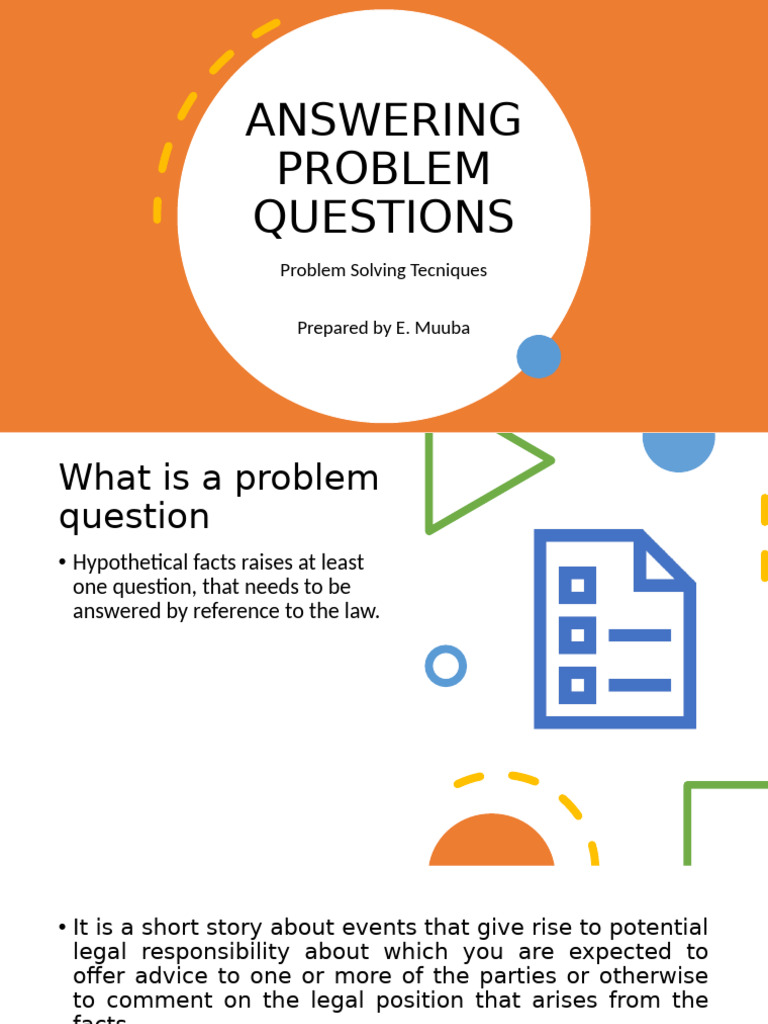 Answering Problem Questions Pdf Reason Information