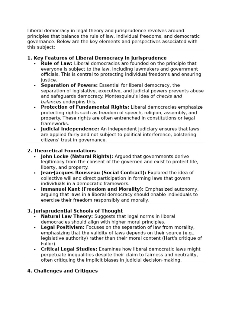 Liberal Democracy in Legal Theory | PDF | Liberalism | Democracy