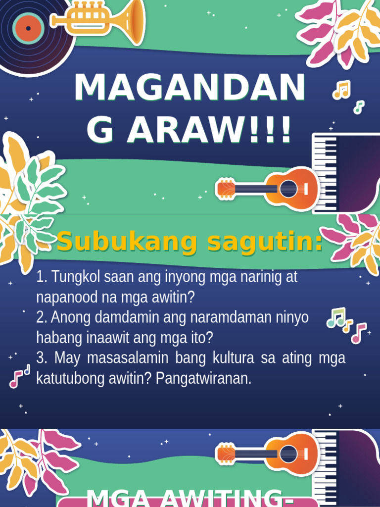 Grade 7 - Awiting Bayan | PDF