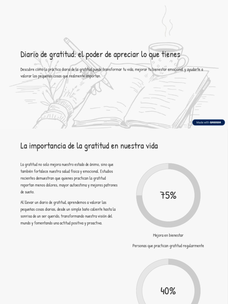 Diario de Gratitud El Poder de Apreciar Lo Que Tienes | PDF | Gratitud ...