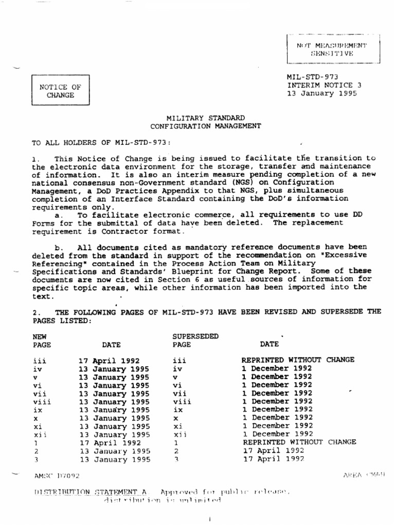 MIL-STD-973 Configuration Management Update | PDF | Information ...