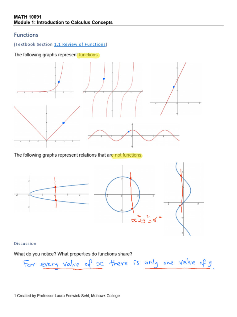 Introduction to Calculus Concepts | PDF | Function (Mathematics ...