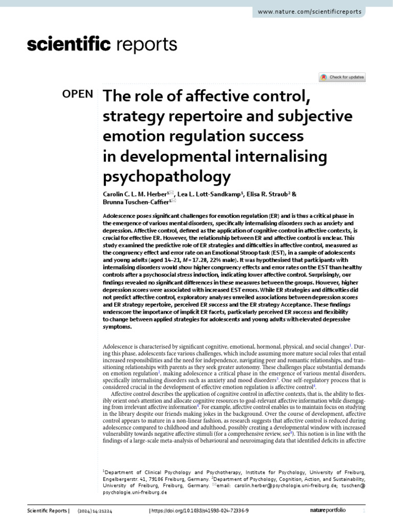 (Carolin 2024) The Role of Affective Control, Strategy Repertoire and ...
