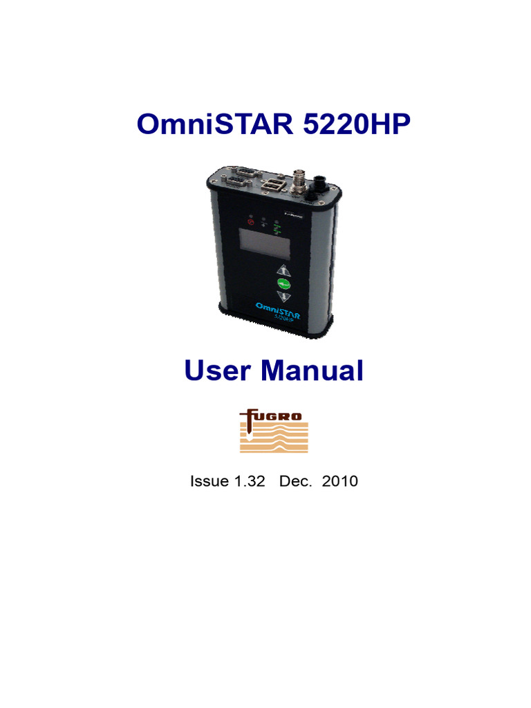 OmniSTAR 5220HP User Manual Guide | PDF | Menu (Computing) | Global ...