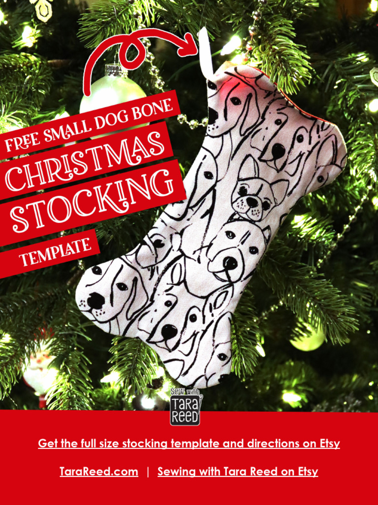 Small+Dog+Bone+Christmas+Stocking+ +Free+Template+ +TaraReedDesigns | PDF