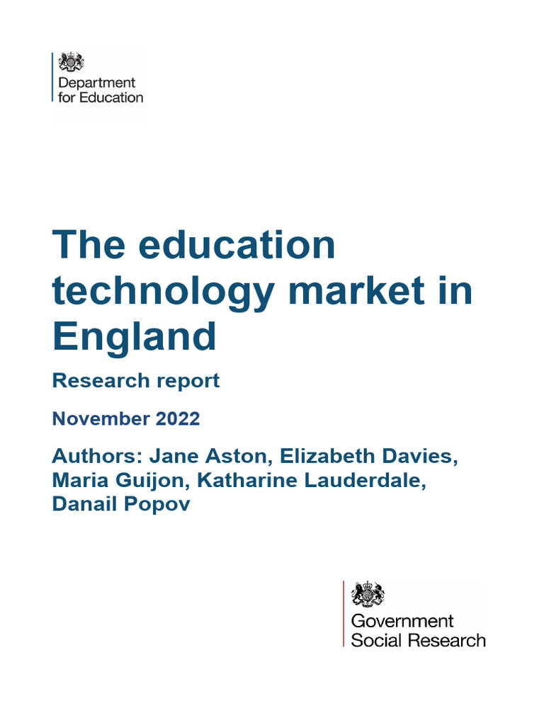 Edtech Market in England Nov 2022 | PDF | Educational Technology | Teachers
