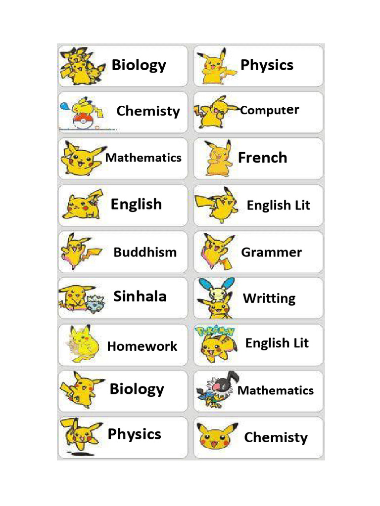 Subject List for Academic Curriculum | PDF