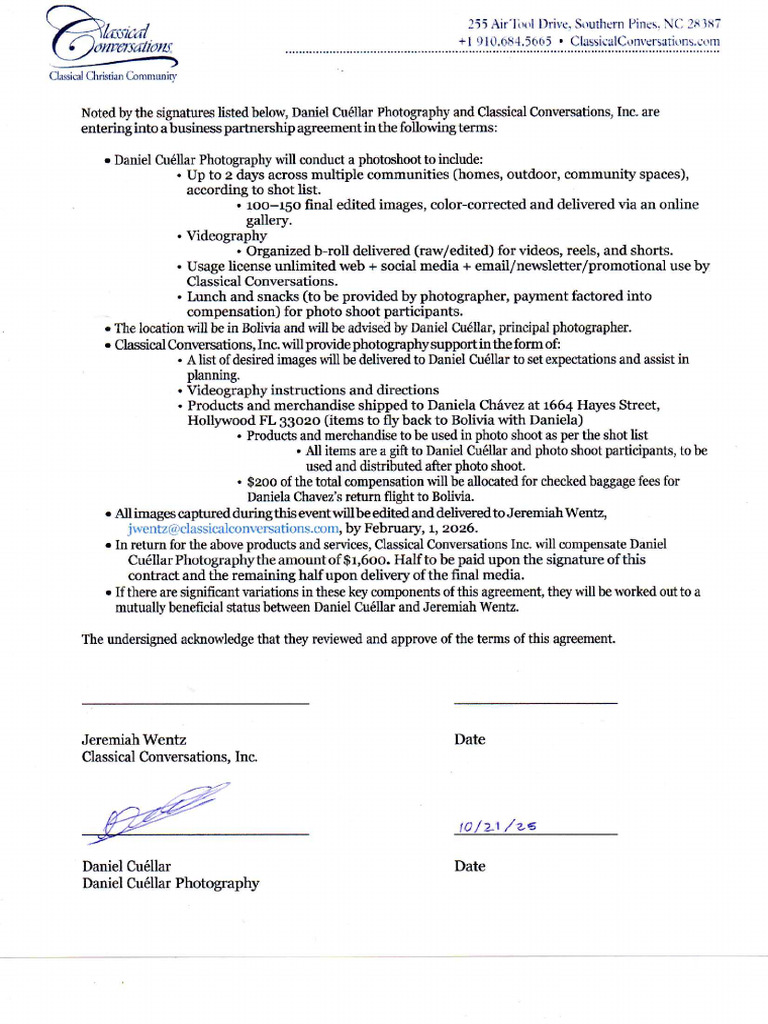 Signed Contract - Daniel Cuéllar - 2 | PDF