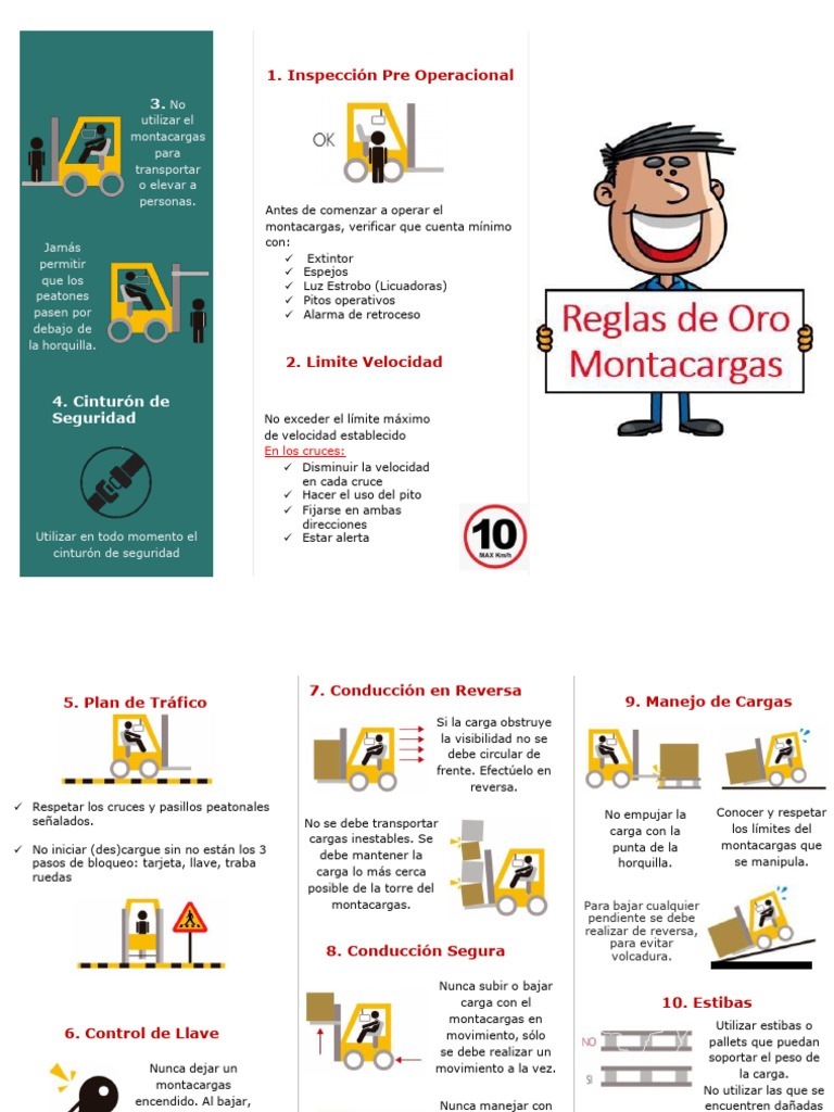 Seguridad en el Manejo de Montacargas | PDF | Máquina elevadora