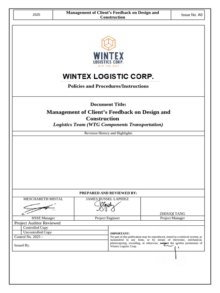 Management of Client's Feedback On Design and Construction | PDF ...