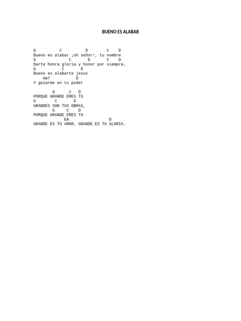 Bueno Es Alabar | PDF