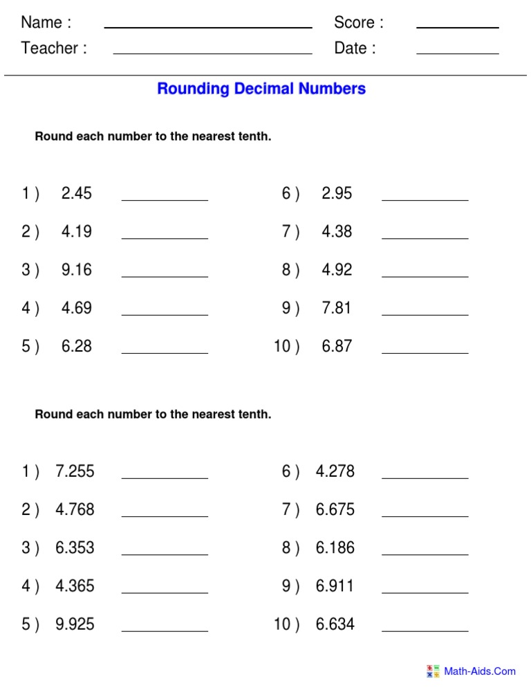 Rounding Decimals | PDF | Teaching Mathematics | Science