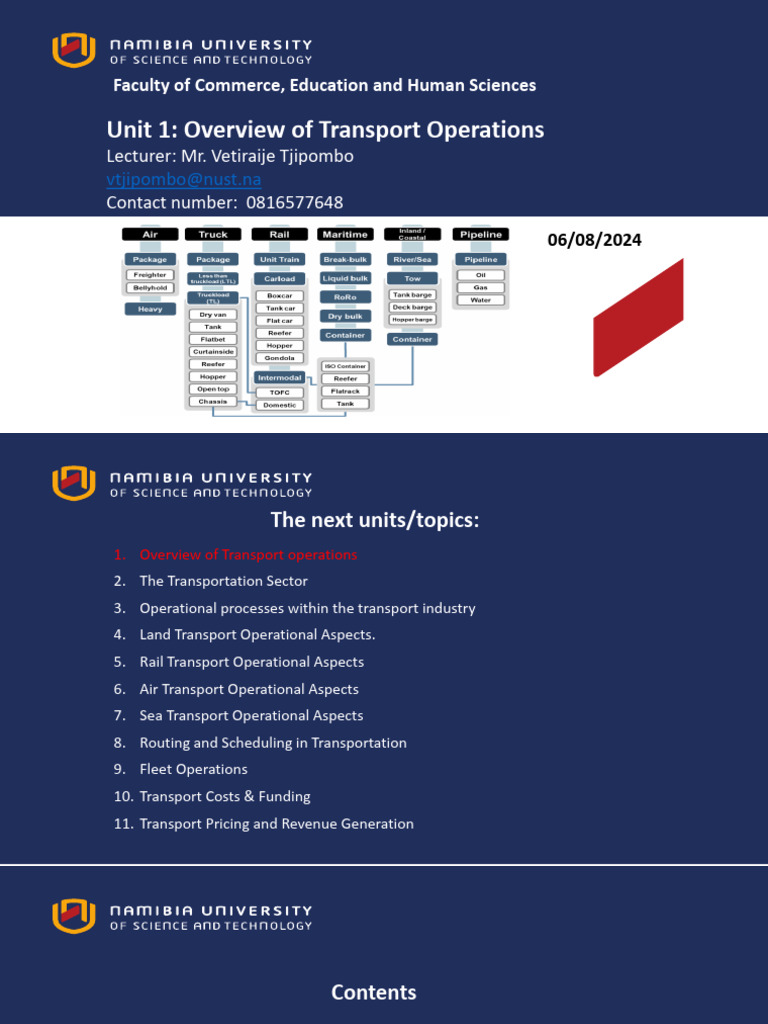 Overview of Transport Operations | PDF | Transport | Cargo