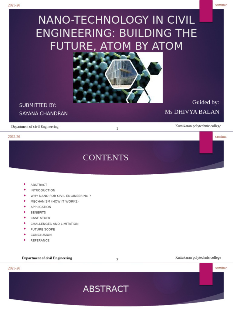Nanotechnology in Civil Engineering | PDF | Concrete | Nanotechnology