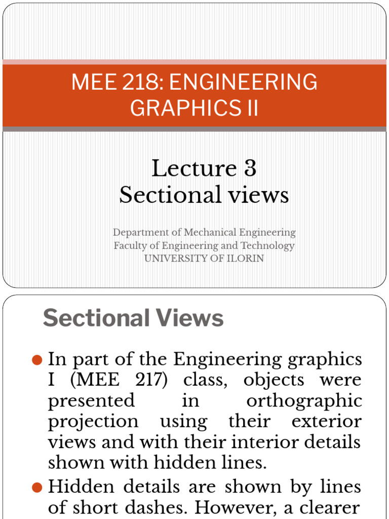 MEE 218 Sectional Views Class Lecture 3A.pptx | PDF