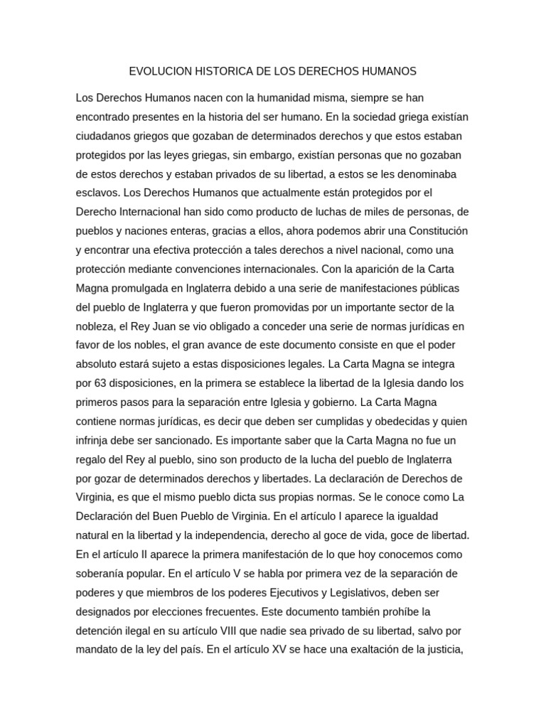 Historia de los Derechos Humanos | PDF | Derechos | Libertad