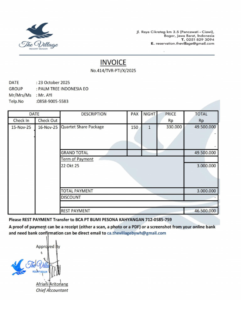 Inv - Palm Tree Indonesia | PDF