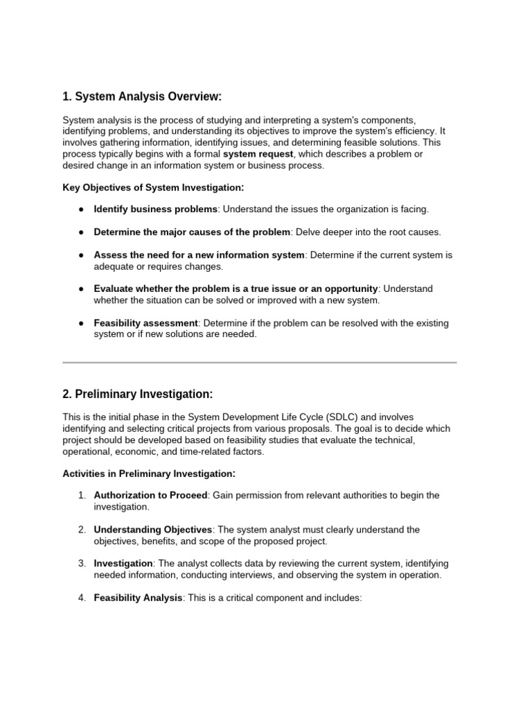 System Analysis and Feasibility Study Guide | PDF | Feasibility Study ...