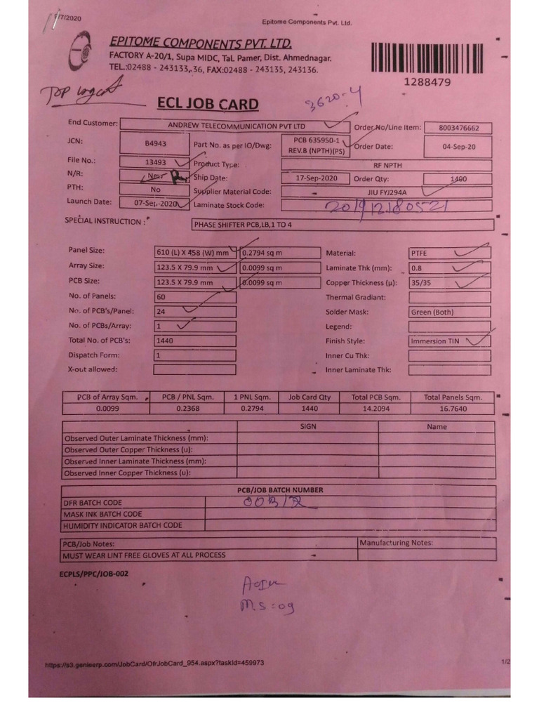 Job Card | PDF
